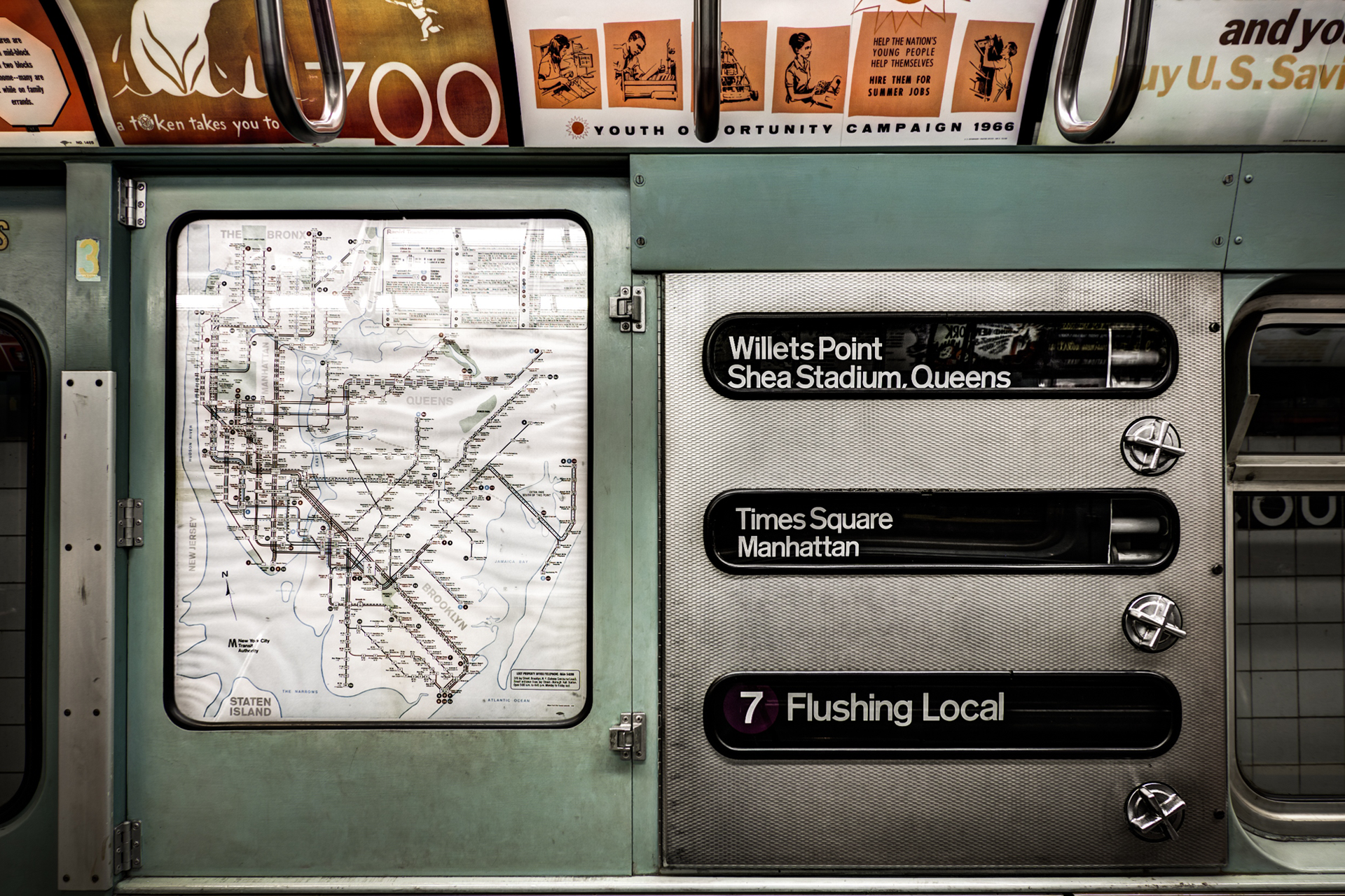 Interior Photo of Bluebird Car and Vintage Map