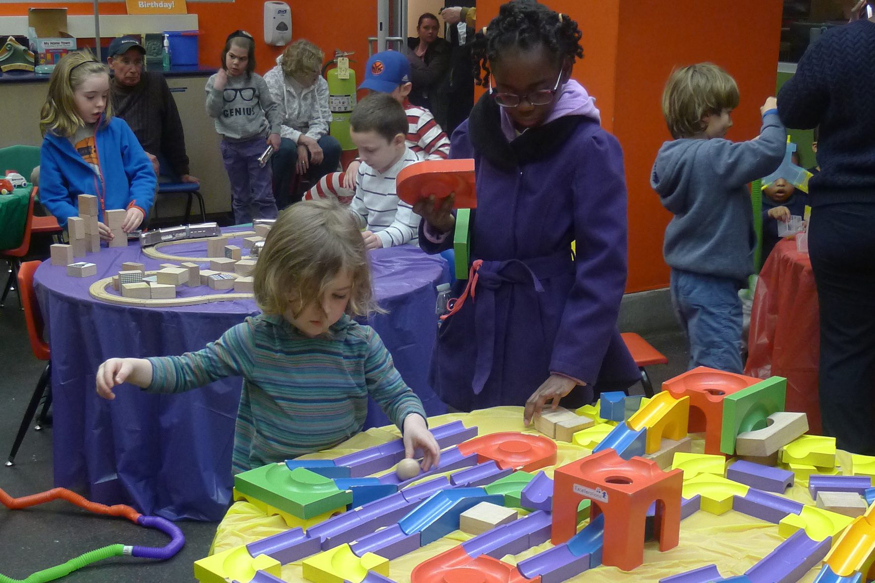 Family weekend workshops in the education center.