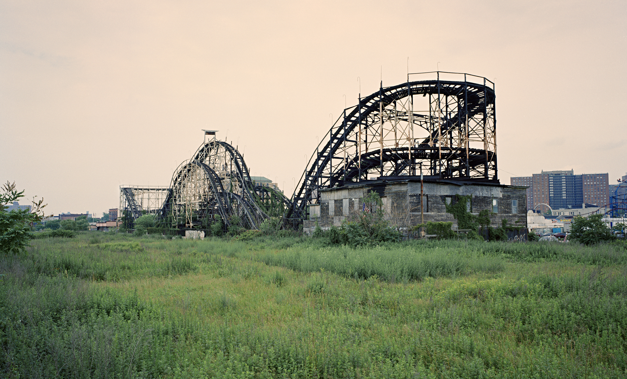 Image of Roller Coaster Structure at Coney Island, by Larry Racioppo.