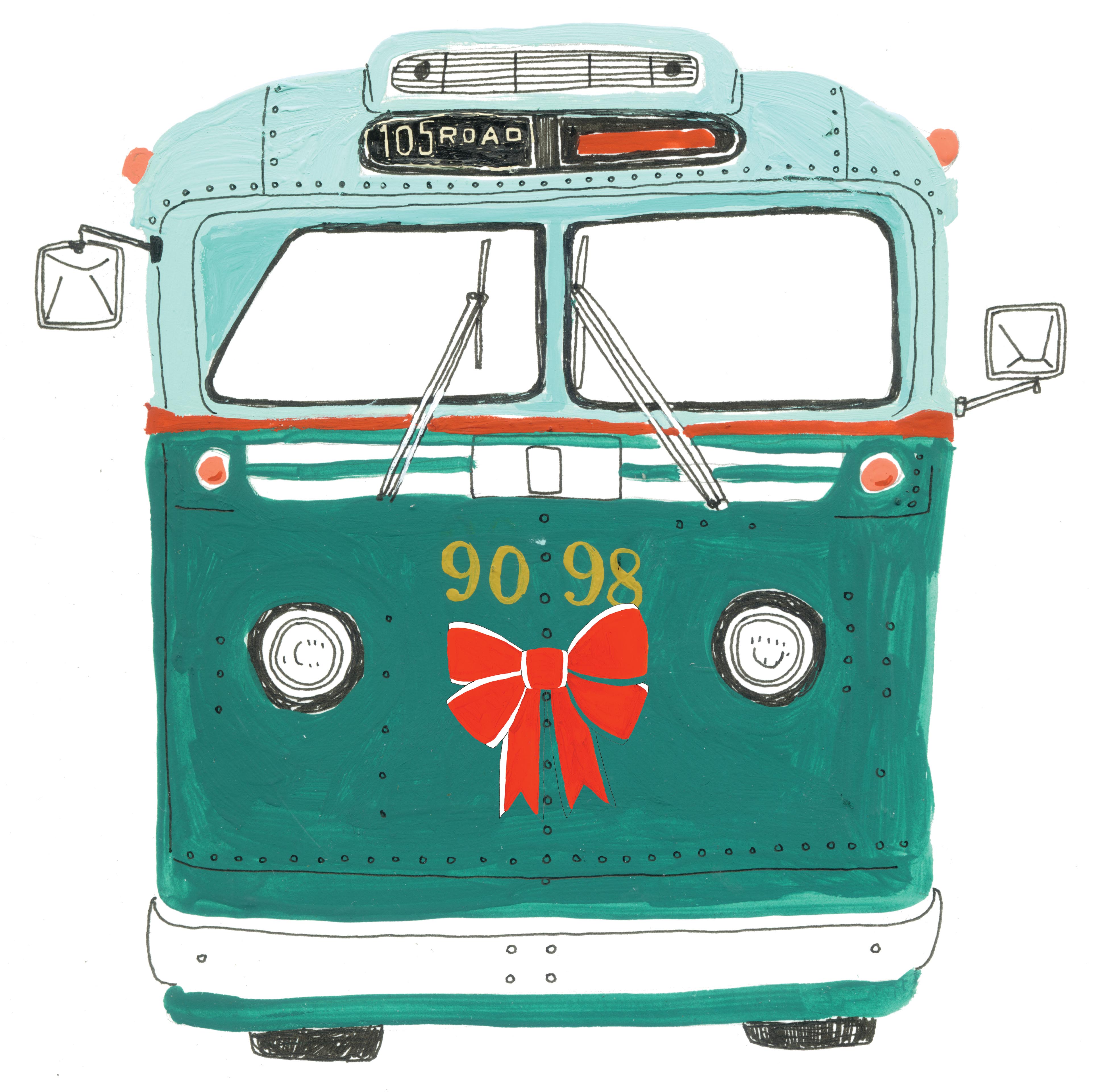 Bus 9098, Illustration by Julia Rothman.