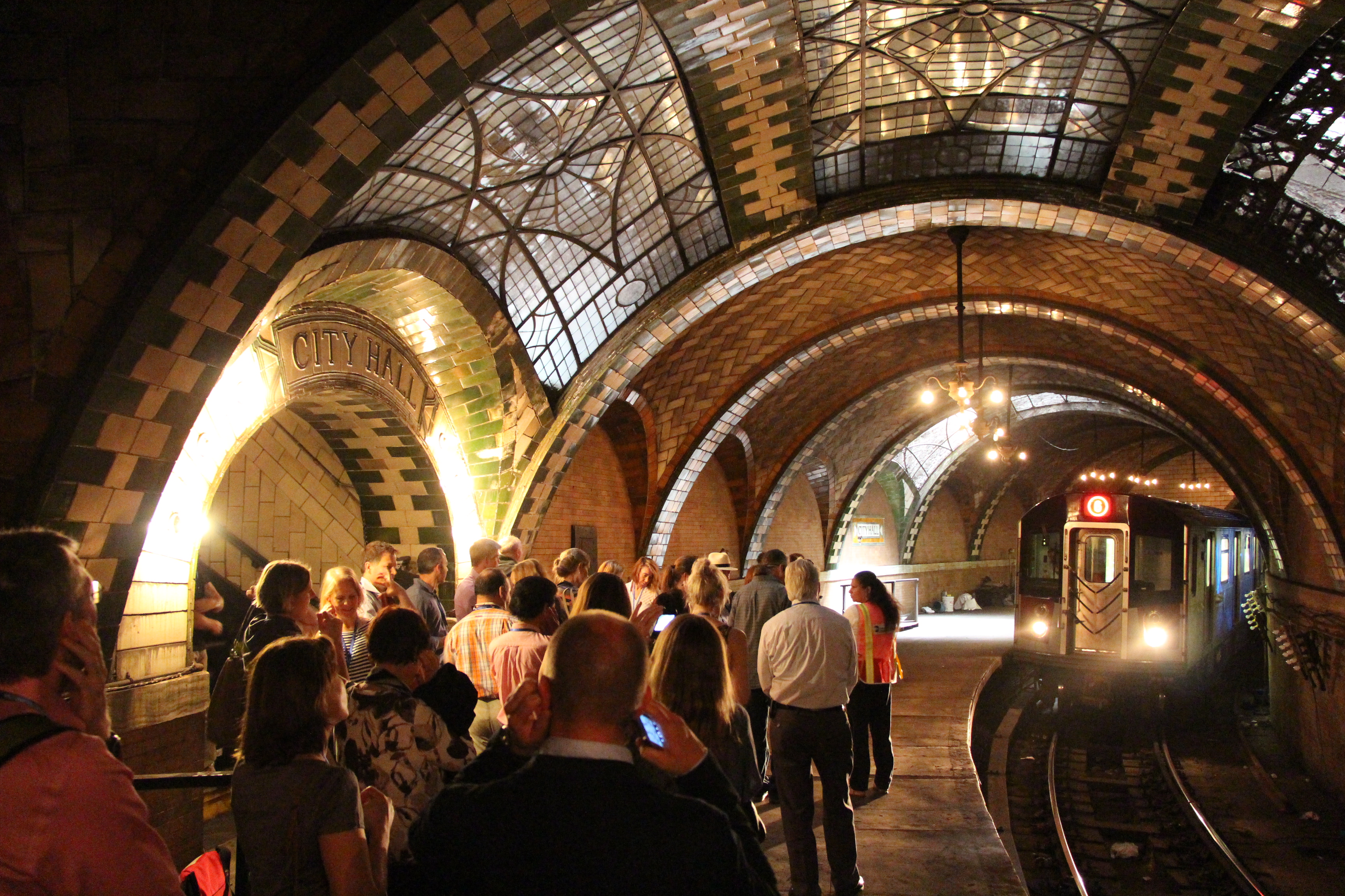 Transit Museum Members explore the old City Hall station