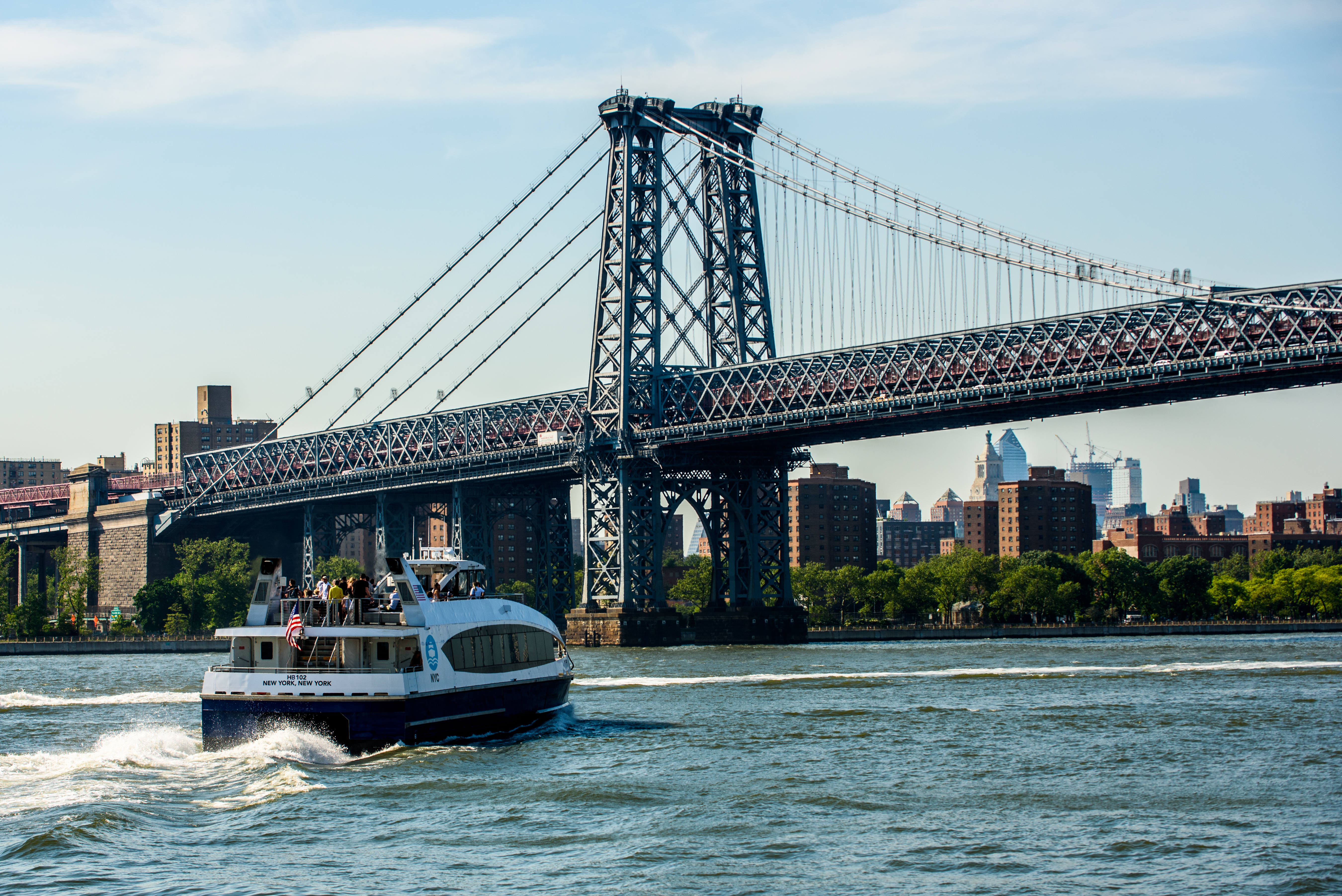 NYC Ferry vessel on the East River. Image via NYC Ferry.