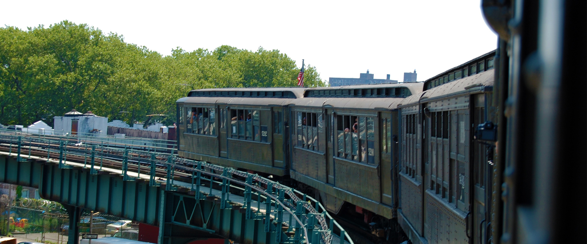 Vintage Train of Lo-V Cars on Transit Museum Nostalgia Ride