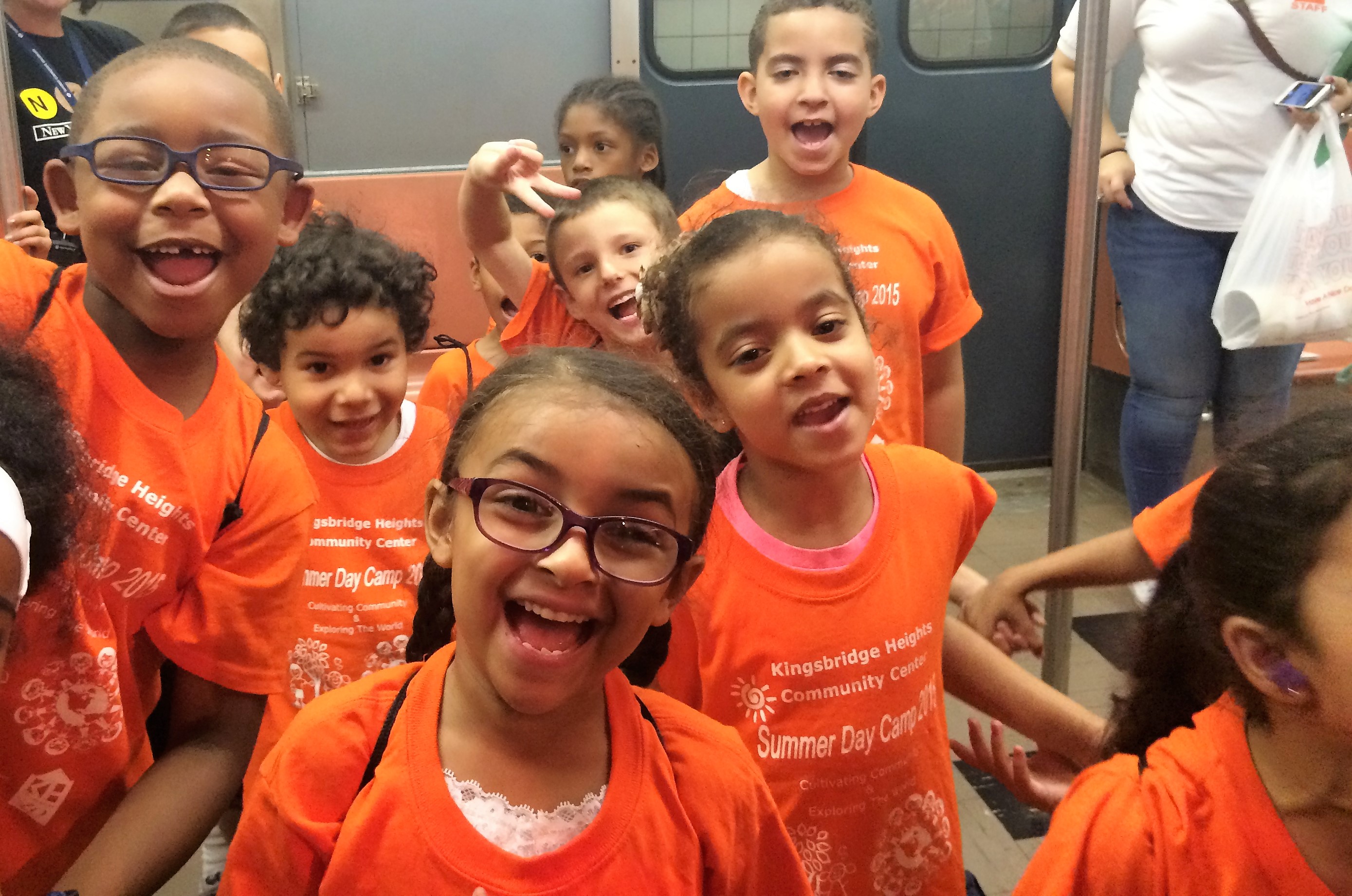 Summer Camp Group Enjoying Visit to the New York Transit Museum