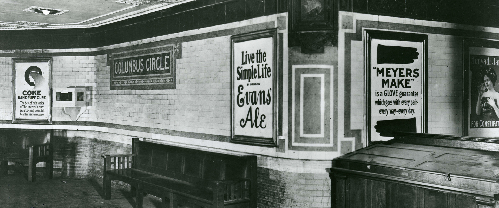 1904 photograph of Columbus Circle Station from the New York Transit Museum Collection