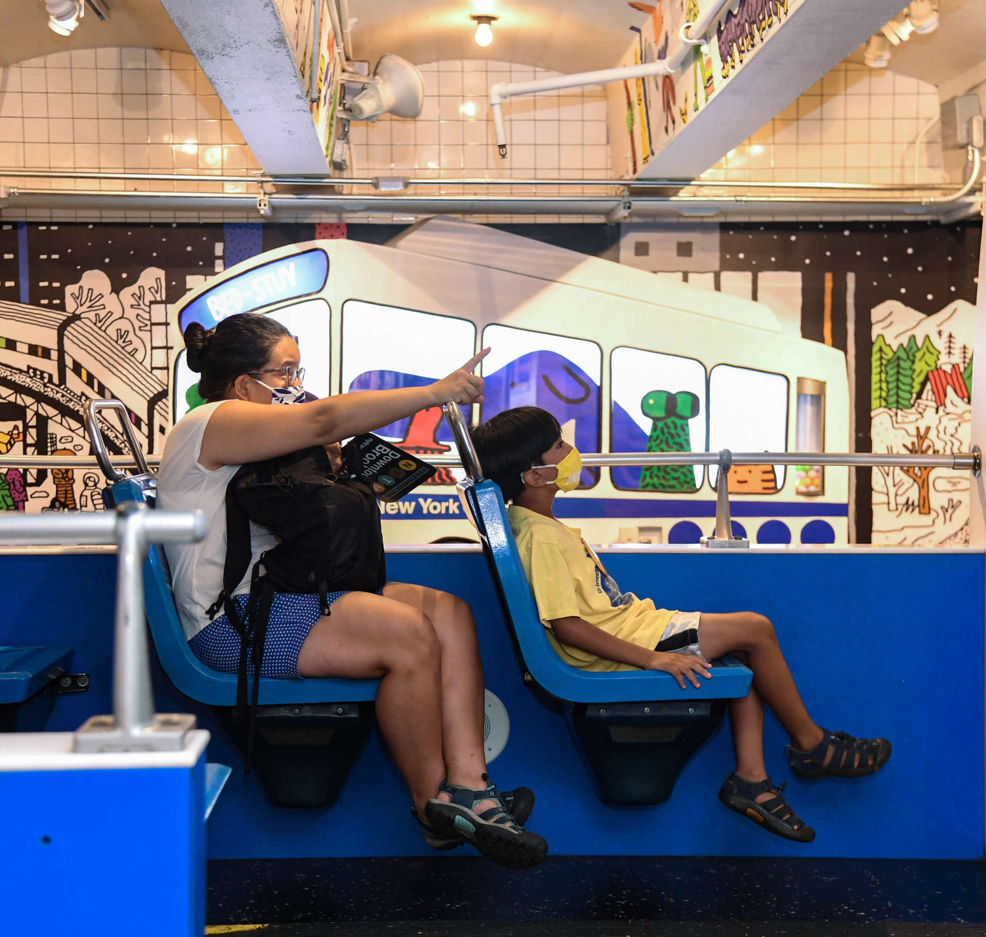 The New York Transit Museum hosts a preview for members on Fri., August 13, 2021 before reopening to the public on Saturday. (Marc A. Hermann / MTA)