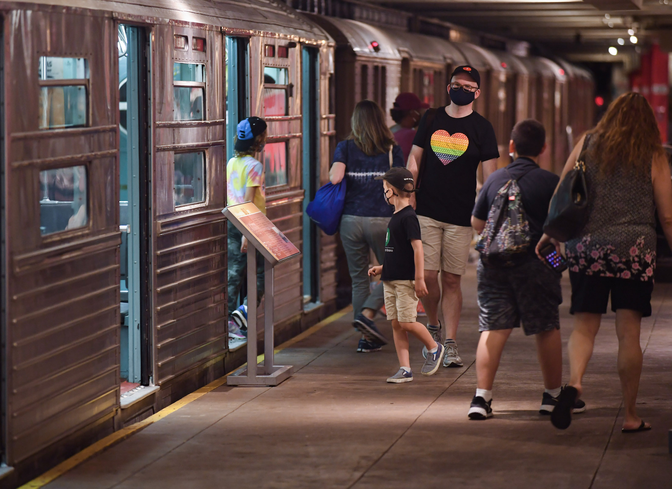 The New York Transit Museum hosts a preview for members on Fri., August 13, 2021 before reopening to the public on Saturday. (Marc A. Hermann / MTA)