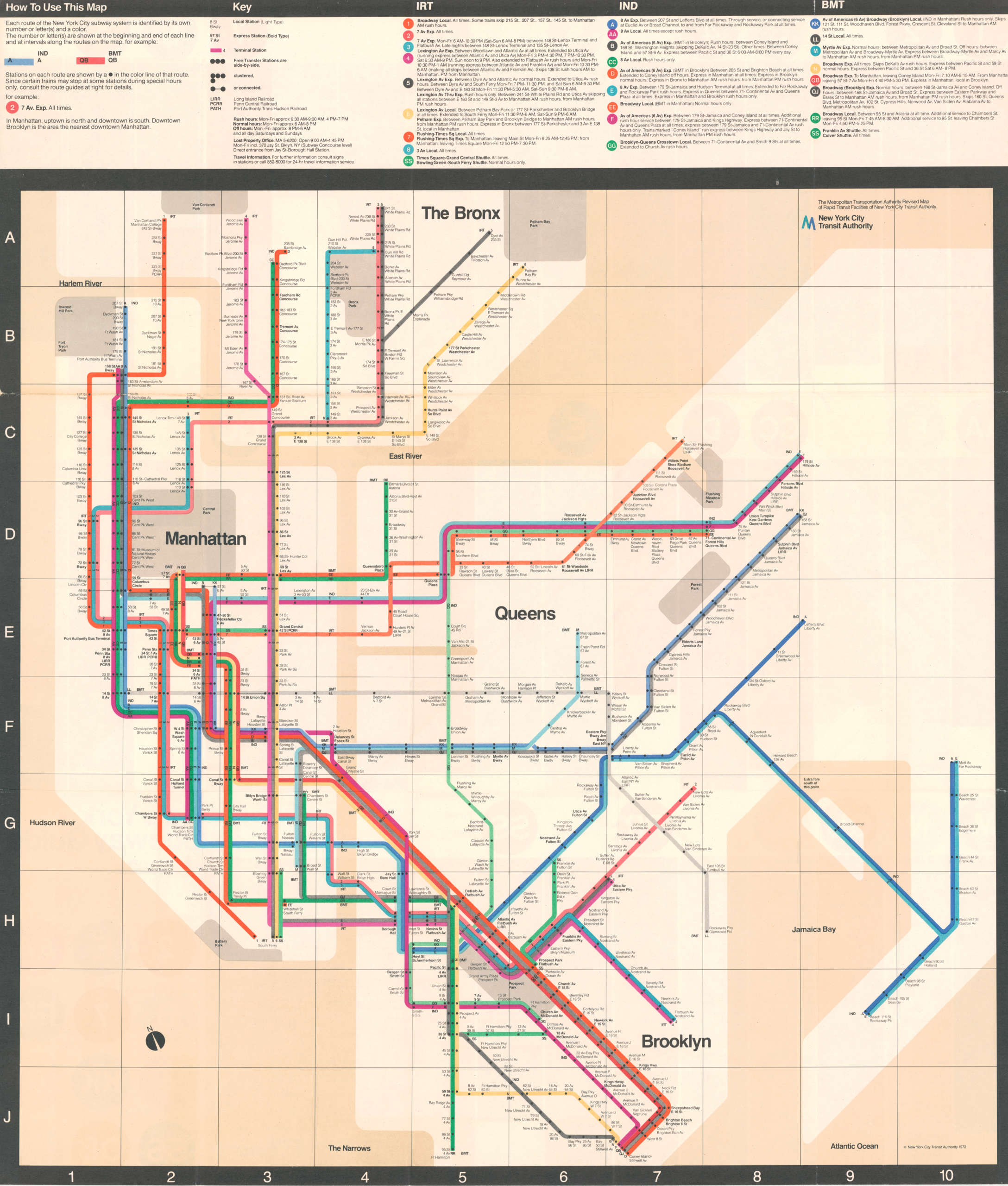 New York Subway Guide, 1972, 2003.37.12; New York Transit Museum Collection.