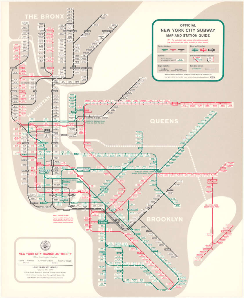 Official New York City Map and Guide, 1958, 2004.19.65; New York Transit Museum Collection.