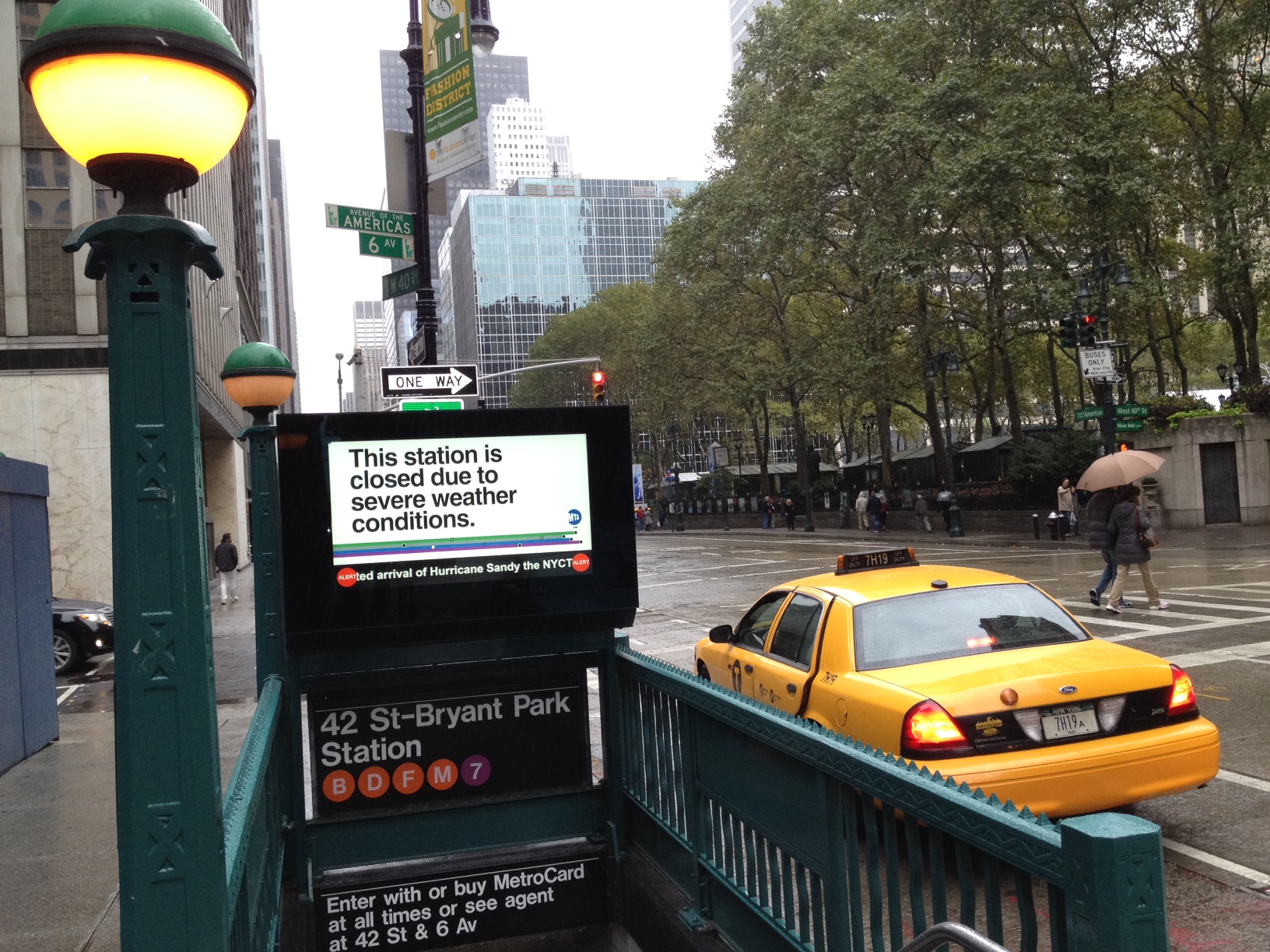 Urban Panel Display of Service Suspension due to Hurricane Sandy