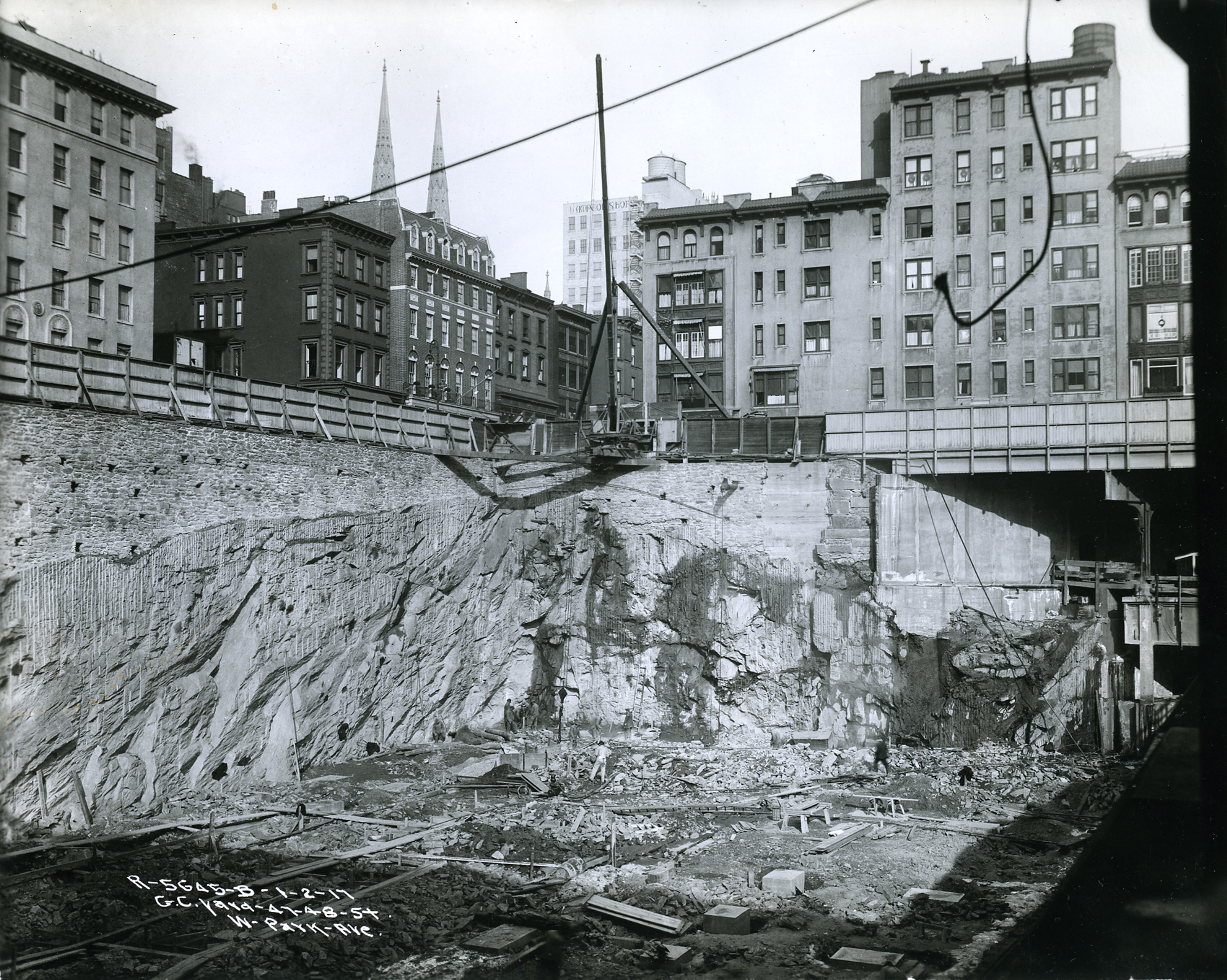 Grand Central train yard under construction, 1917