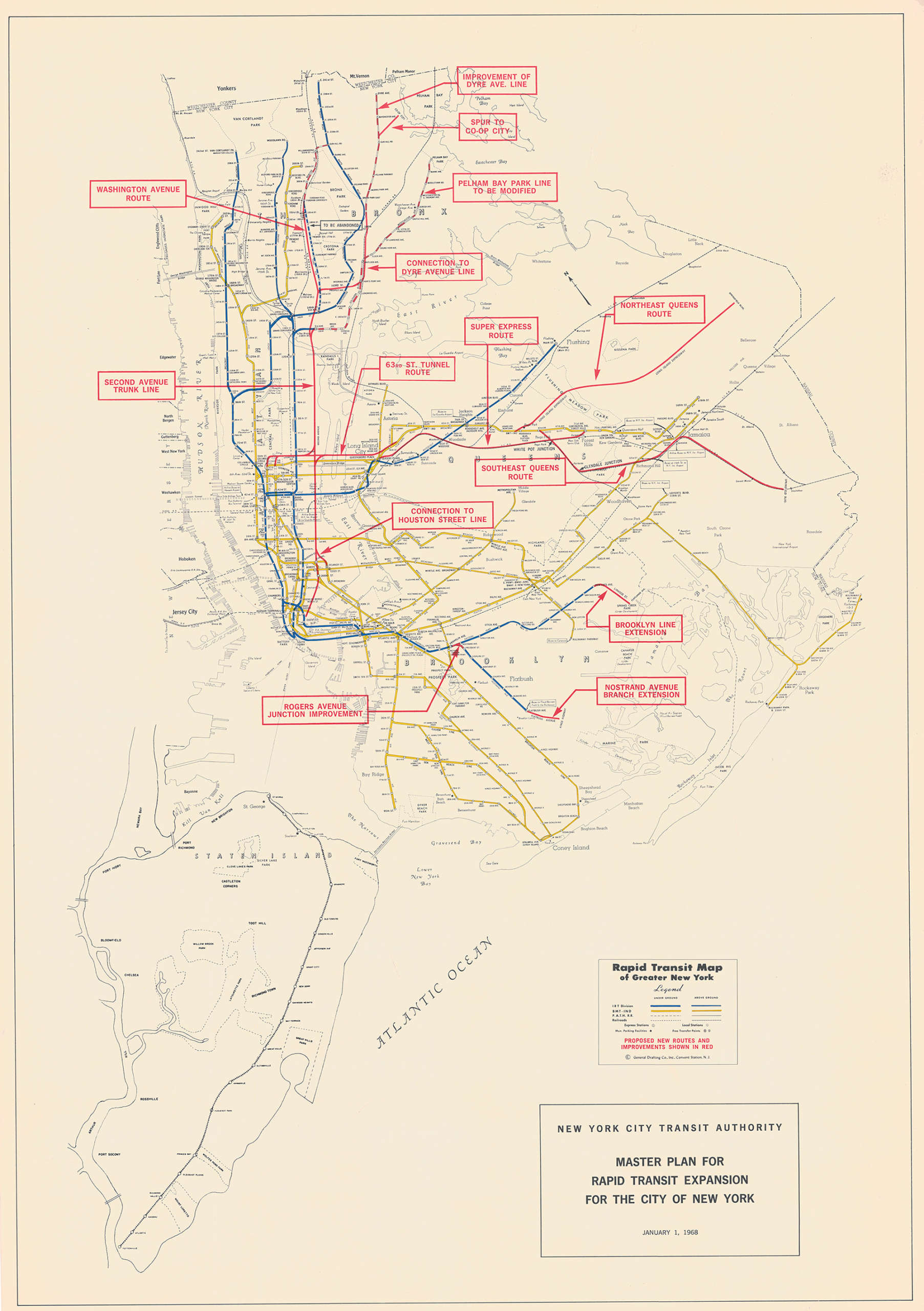 Master Plan for Rapid Transit Expansion for the City of New York, January 1968