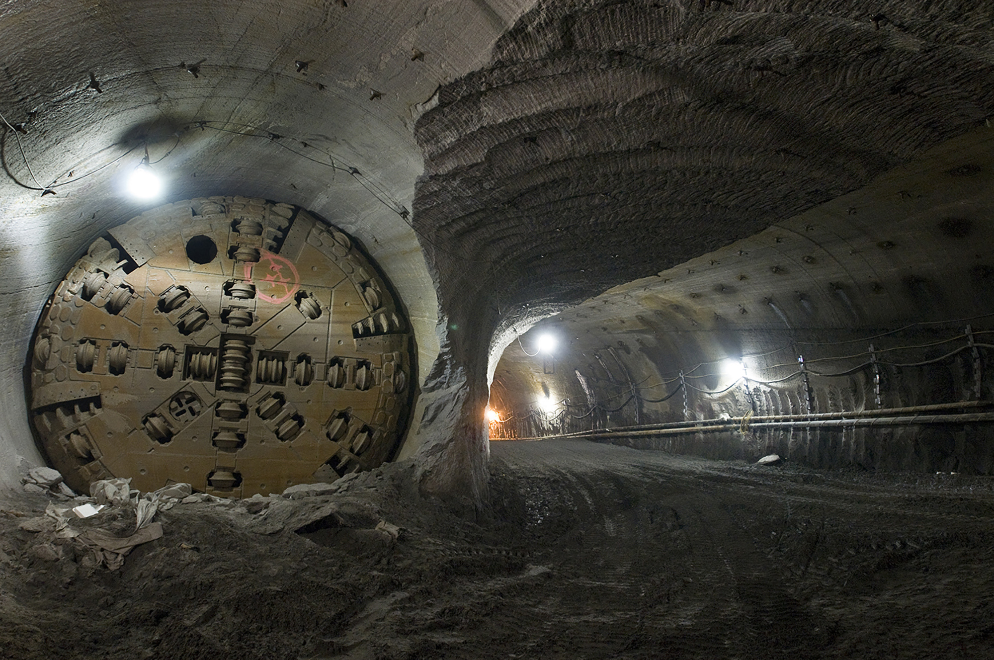TBM excavating under Grand Central, 2009