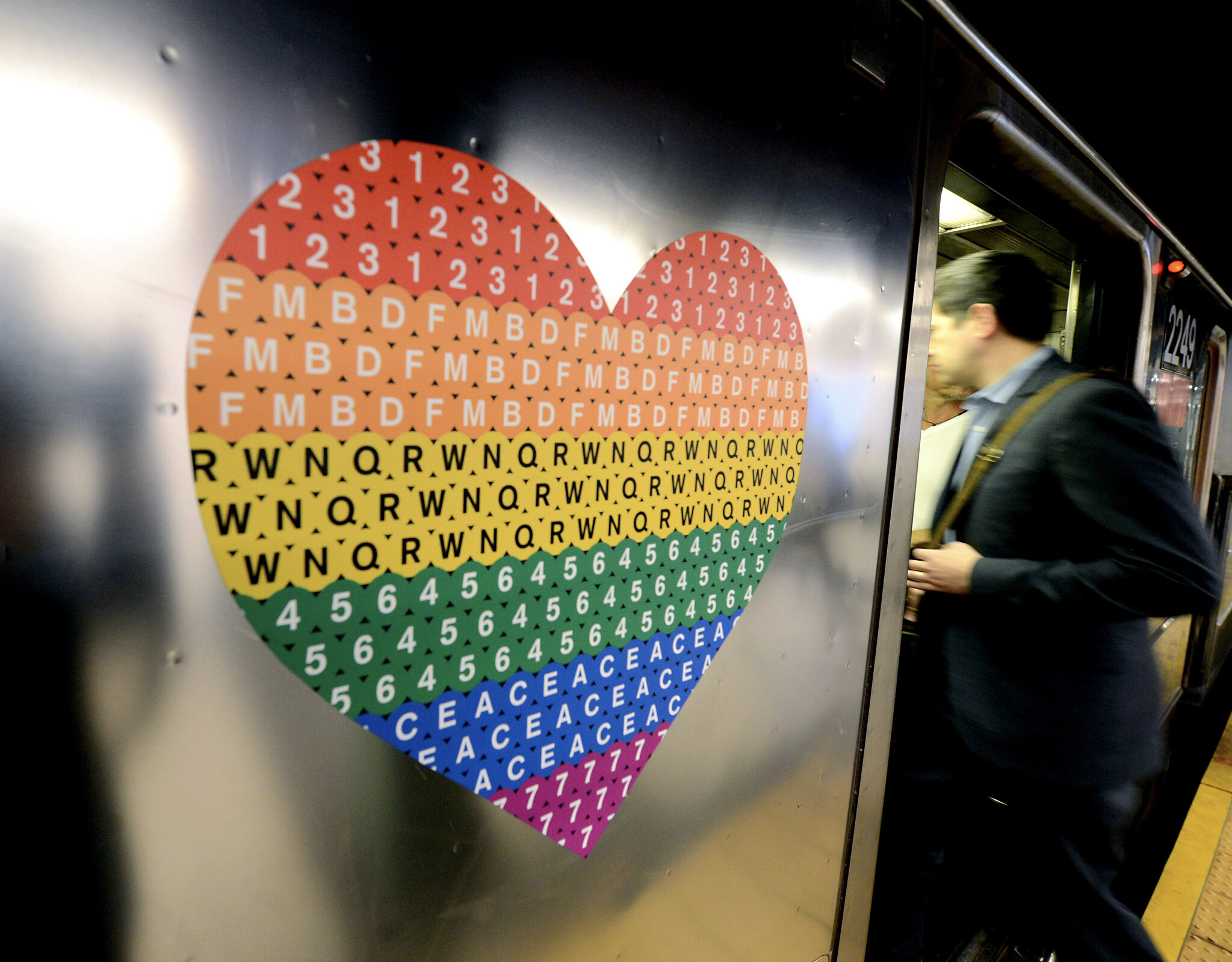 MTA Pride Logo on subway car
