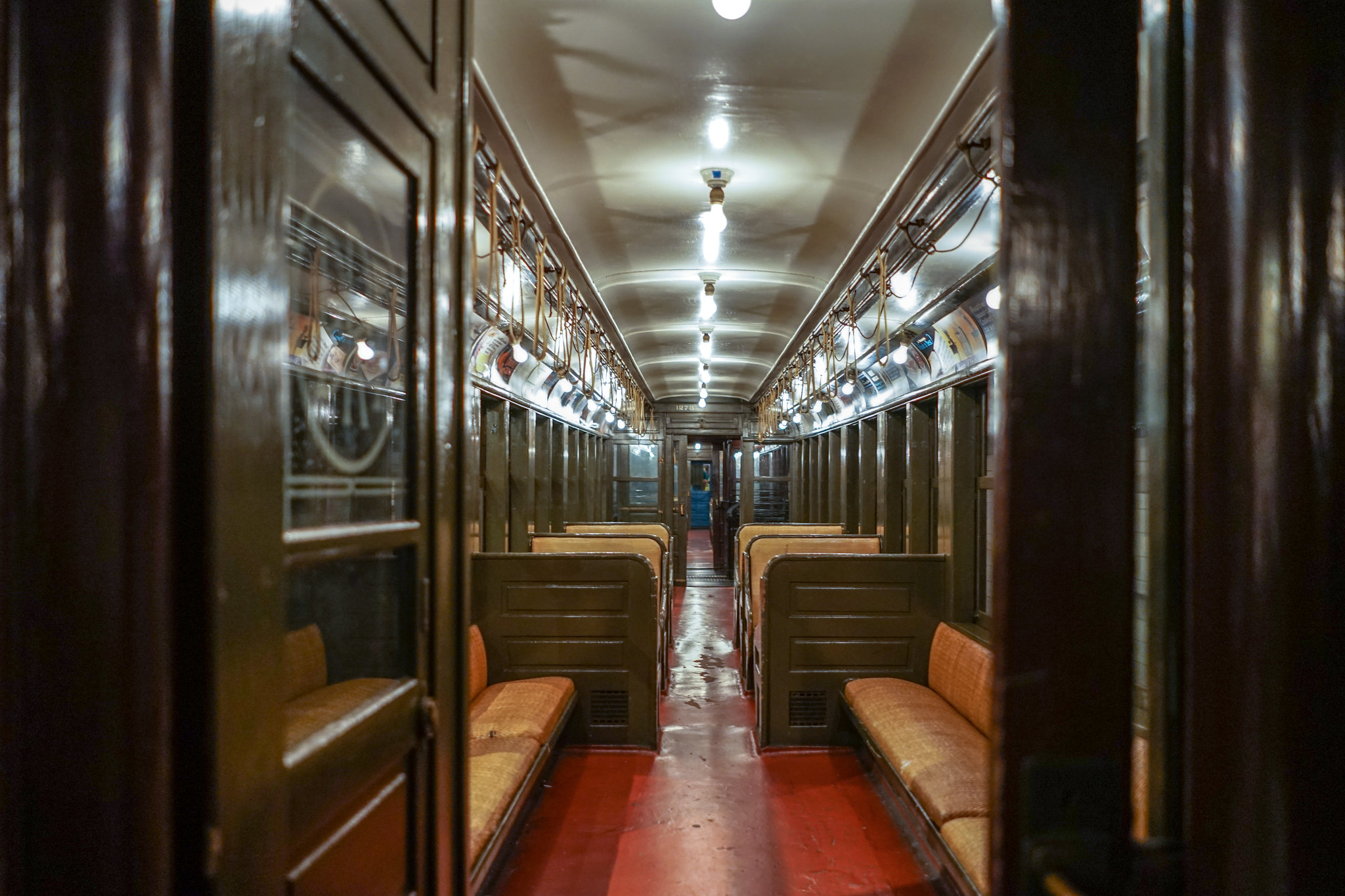Interior of BMT BU car at the Museum in Downtown Brookyln