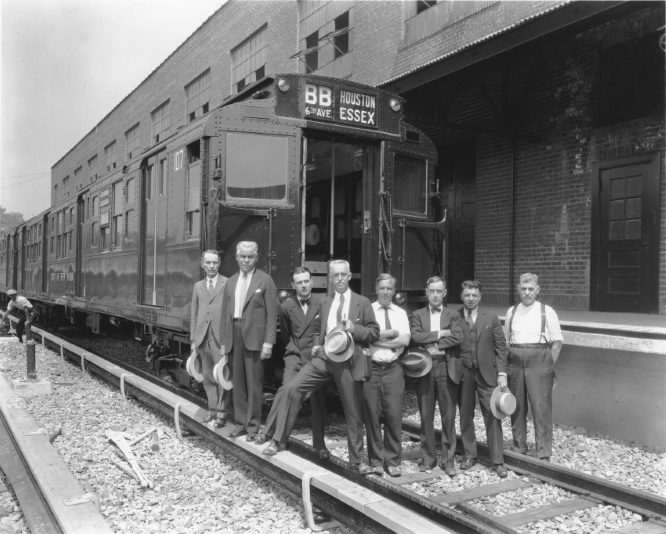 The first R-1 cars in the 207th Street Yard, 1930