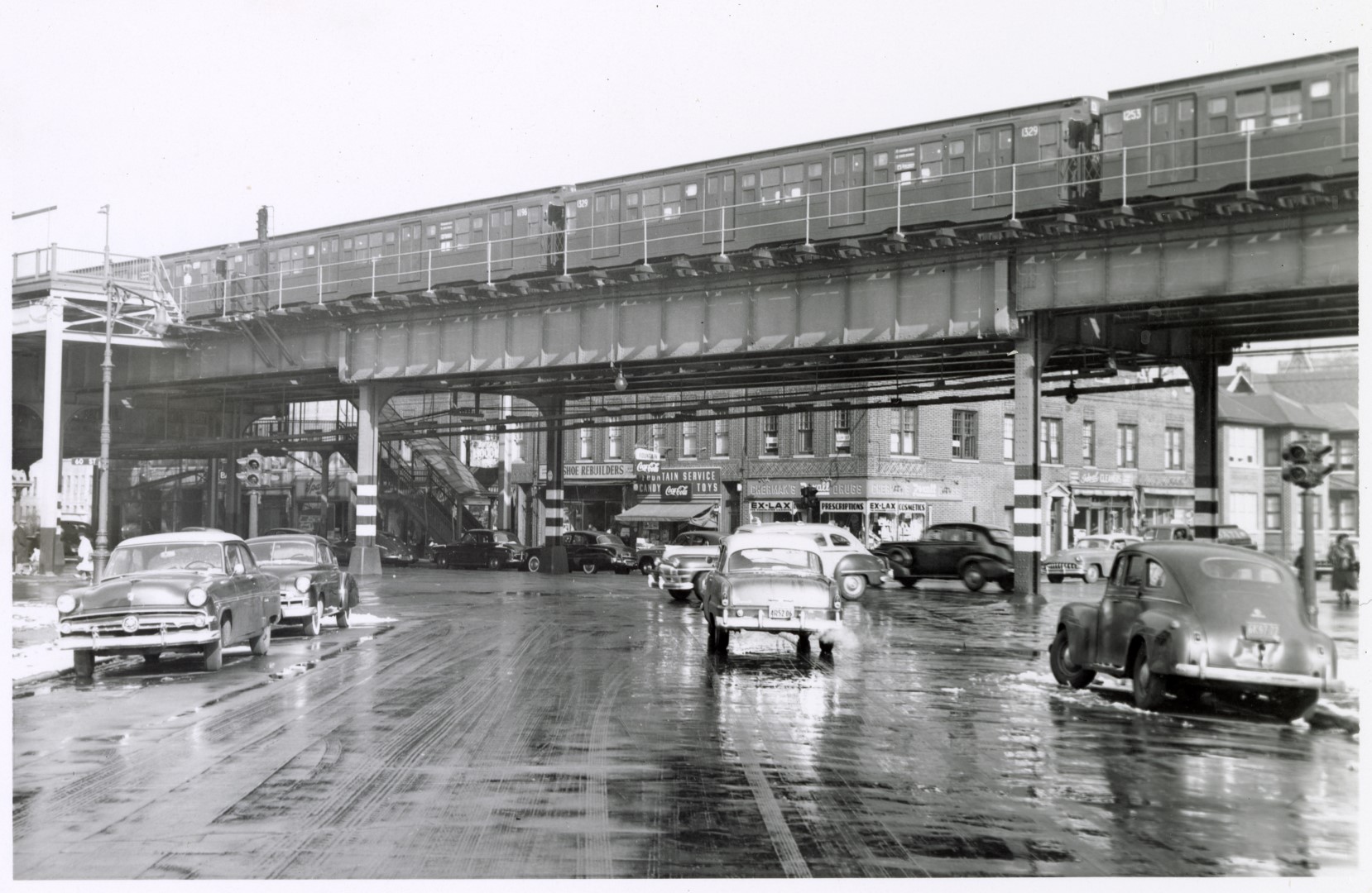 R-6 cars on the Culver Line, 1955