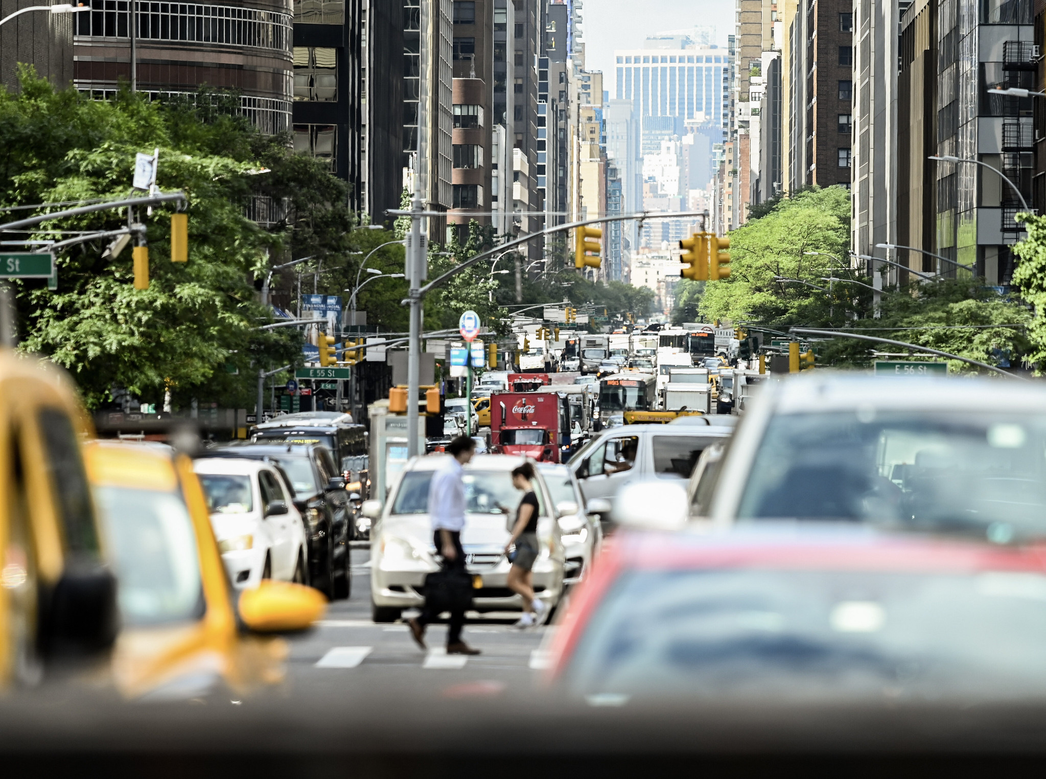 Congested city traffic