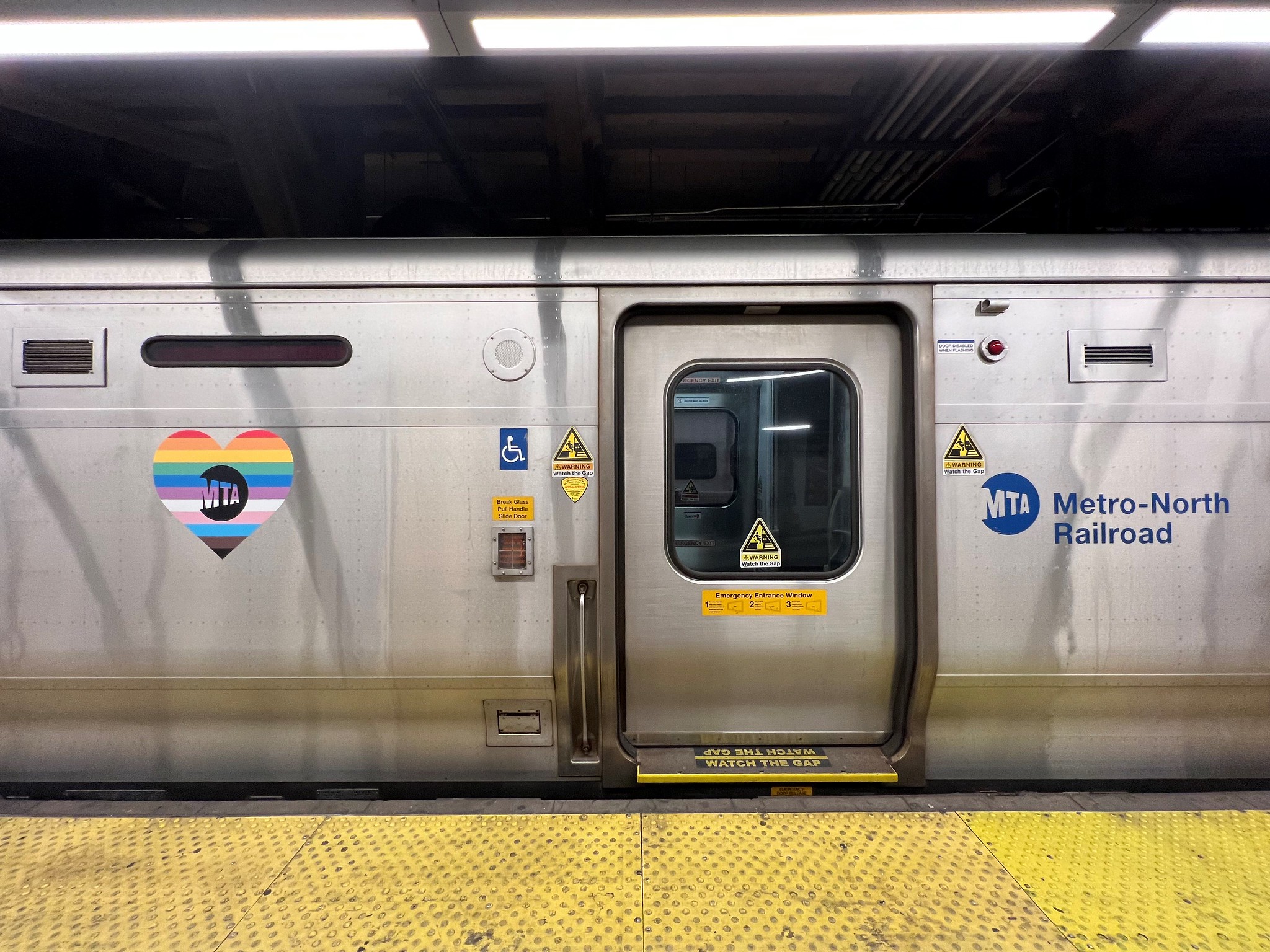 MTA Metro-North Train with Pride Heart Decal