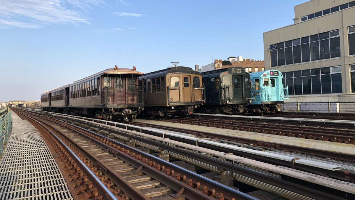 Four trains lined up at Parade of Trains