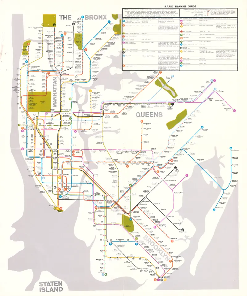 Map of Simplified Subway Routings: Key to Better Transit in New York City