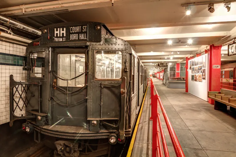 R1/9 train at on view at the Transit Museum in Brooklyn