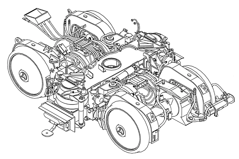 Drawing of an R110B's motor truck