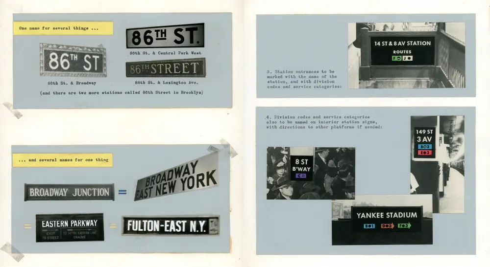 Collage of various wayfinding signage