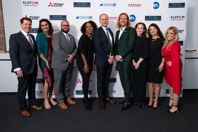 well dressed men and women attend the New York Transit Museum's 2025 Gala.