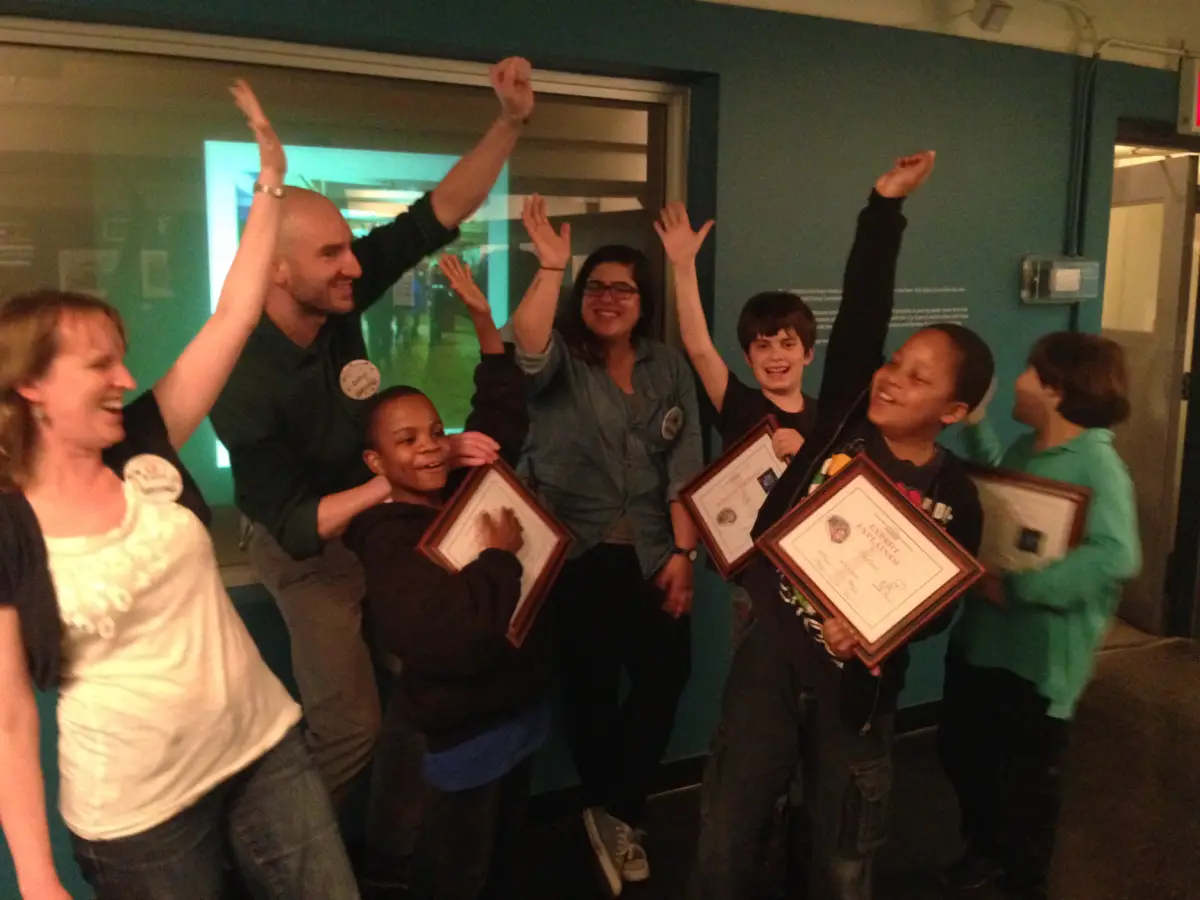 Group of Subway Sleuths at Graduation with facilitators