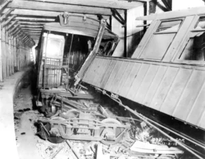 Wooden train car crashed in tunnel beneath Malbone Street