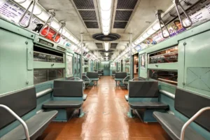 R11 Prototype / R34 Car #8013 (1949)
Manufacturer: Budd Company (Philadelphia, Pennsylvania), 1949
Service: 1949-1976
Routes: BMT 14th Street Canarsie line (L), the Jamaica, West End line (B), and Franklin Avenue Shuttle (S), 1949-1964, 1965-1976
