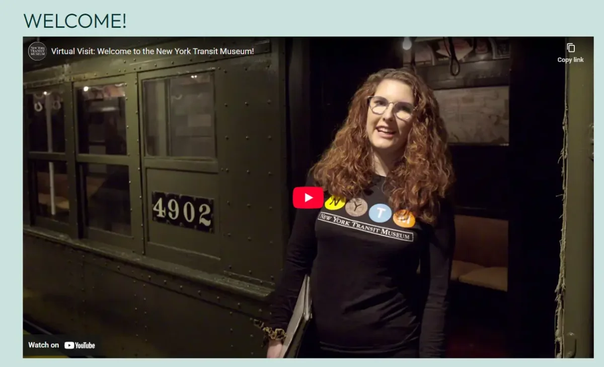 Screenshot of virtual videos page