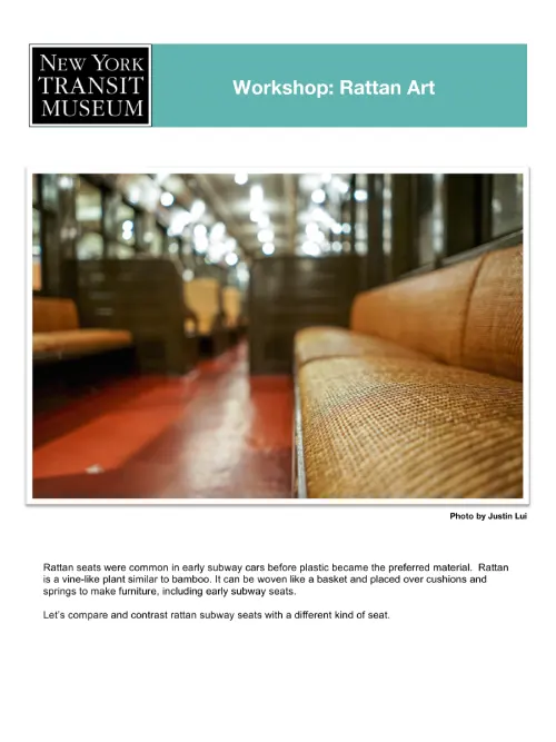 Screenshot of teacher resource on rattan art