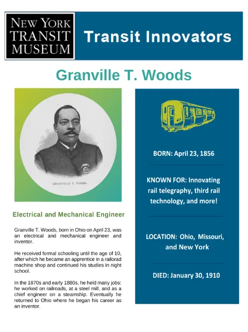 Screenshot of teacher resource on Granville T Woods
