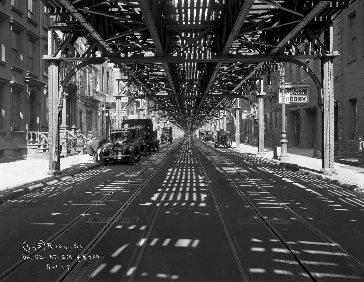 View from under elevated tracks