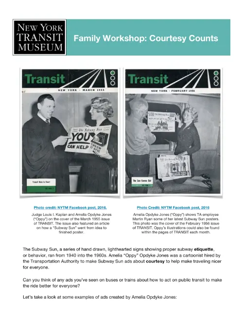 Screenshot of teacher resource for Courtesy Counts workshop