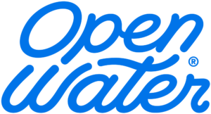 Blue logo that says Open Water.