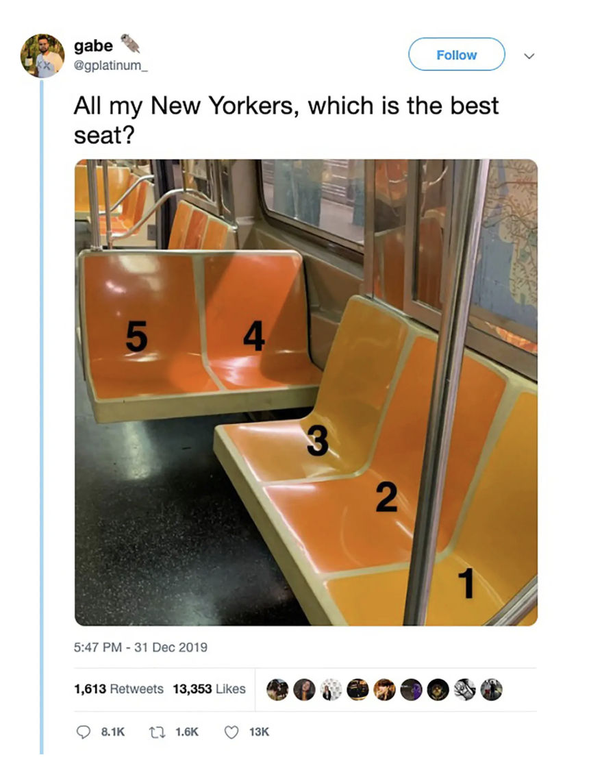 Orange subway seats